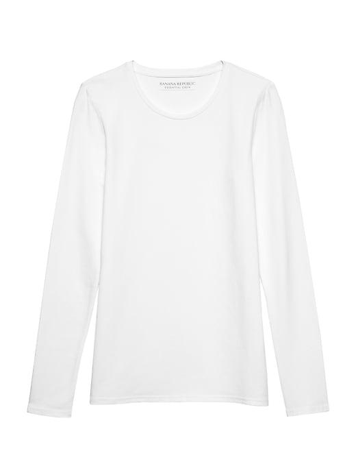 Banana Republic Womens Stretch Cotton-modal Fitted Crew-neck T-shirt White Size S