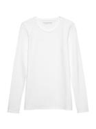 Banana Republic Womens Stretch Cotton-modal Fitted Crew-neck T-shirt White Size S
