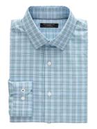 Banana Republic Mens Camden Standard-fit Non-iron Check Shirt White & Blue Grass Size Xs