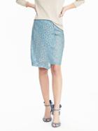 Banana Republic Womens Lace Overlap Pencil Skirt Size 0 - Light Blue