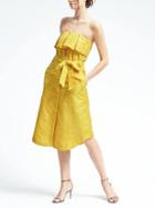 Banana Republic Womens Heritage Strapless Ruffle Dress - Yellow