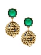 Banana Republic Womens Beaded Drop Earring Emerald Green Size One Size