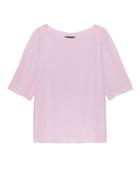 Banana Republic Womens Tencel Blend Elbow-sleeve Top Lilac Size Xl