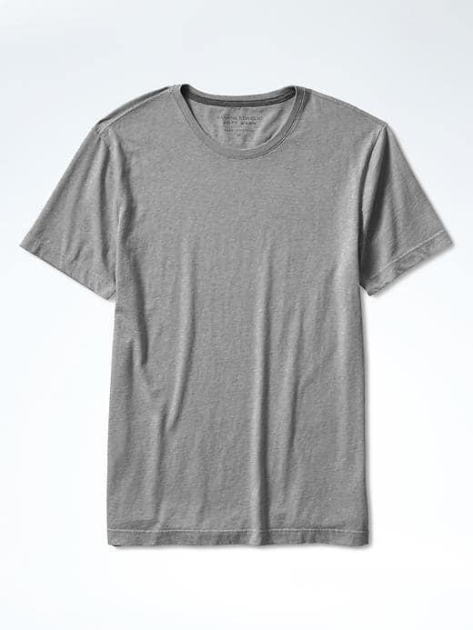 Banana Republic Mens Soft Wash Tee - Medium Gray Heather