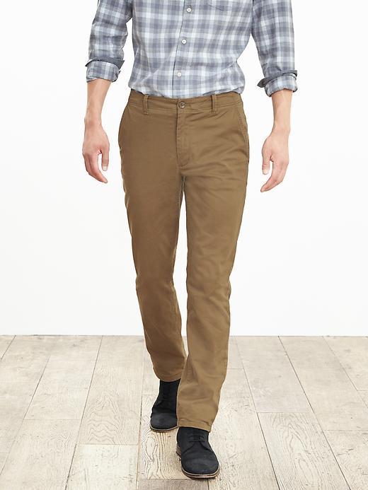 Banana Republic Mens Aiden Slim Flannel Lined Chino Size 32w 30l - Dark Acorn