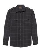 Banana Republic Mens Heritage New Slim-fit Flannel Plaid Shirt Jacket Dark Gray Size L