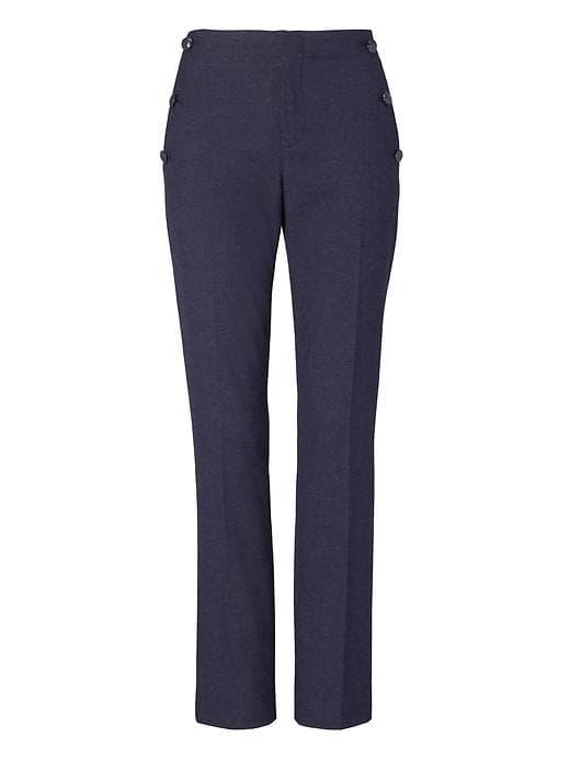 Banana Republic Womens Ryan Slim Straight-fit Luxe Brushed Twill Sailor Pant Dark Navy Size 16