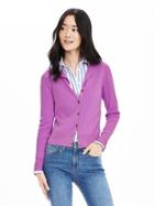 Banana Republic Womens Merino Wool Ribbed Cardigan Size L - Neon Violet