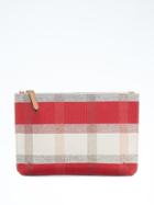 Banana Republic Plaid Medium Pouch - Spicy Cayenne