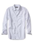 Banana Republic Mens Tailored Slim Fit Custom 078 Wash Dash Shirt Size L Tall - White