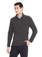 Banana Republic Mens Merino Rib Knit Sweater - Dark Charcoal Heather