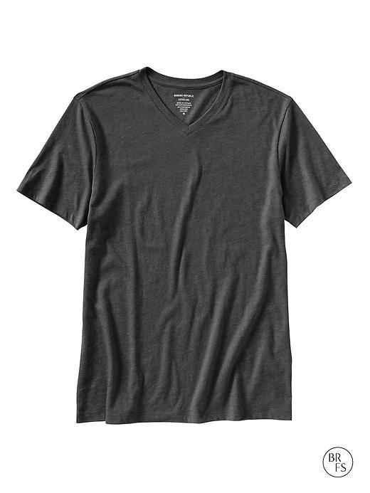 Banana Republic Factory Fitted V Neck Tee - Dark Charcoal Grey