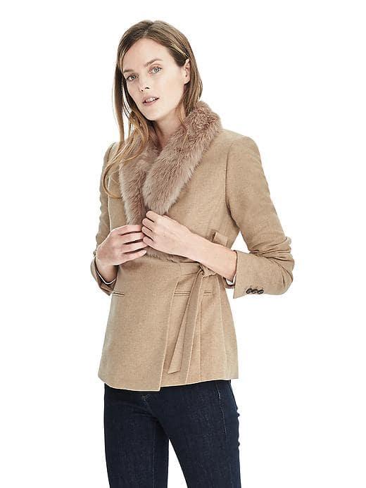 Banana Republic Side Tie Camel Blazer - Camel