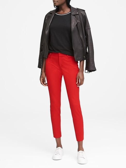 Banana Republic Womens Sloan Skinny-fit Solid Ankle Pant Ultra Red Size 20