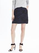 Banana Republic Womens Floral Embroidered A Line Skirt Size 0 - Navy