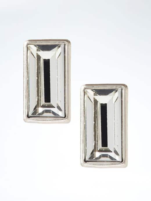 Banana Republic Baguette Stud Earring - Clear