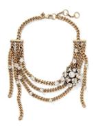 Banana Republic Womens Sparkle Chain Tiered Necklace Gold Size One Size