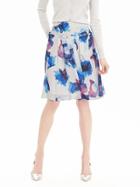Banana Republic Womens Watercolor Pleated Skirt Size 0 Petite - Midnight Floral