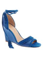 Banana Republic Delores Feather Heeled Espadrille Size 10 - Cobalt