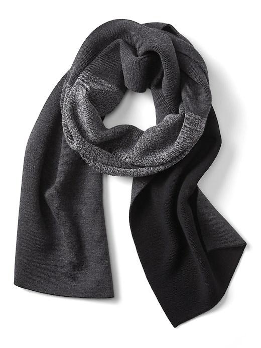 Banana Republic Mens Merino Wool Blend Rugby Stripe Scarf Black Size One Size