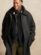 Oversized Italian Melton Balmacaan Coat