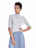 Banana Republic Womens Extra Fine Merino Wool Mock Neck Pullover Size L - Smoke Gray