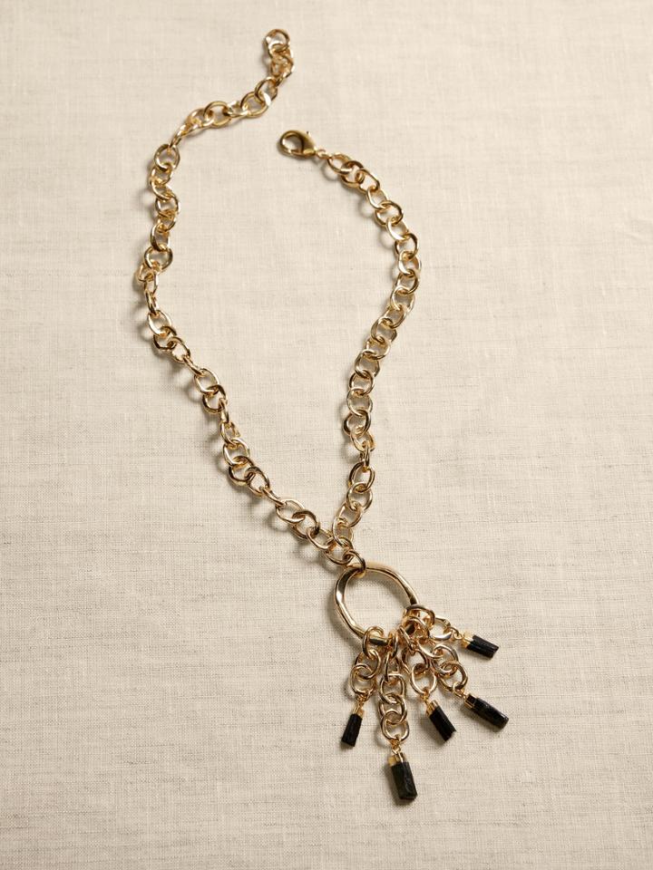 Black Tourmaline Charm Necklace | Aureus + Argent