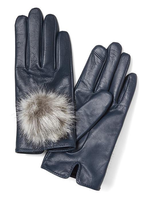 Banana Republic Faux Fur Pom Glove - Navy