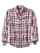 Banana Republic Mens Camden Fit Red Linen Shirt Size L Tall - Cranberry Sauce