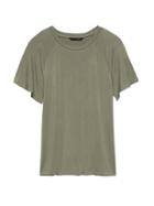 Banana Republic Womens Soft Stretch Flutter-sleeve T-shirt Olive Size L