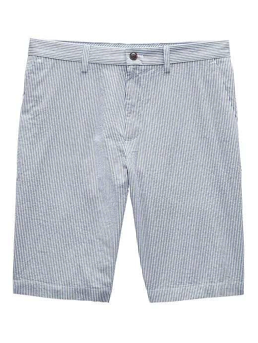 Banana Republic Mens 11 Seersucker Emerson Straight Short Blue Stripe Size 42w