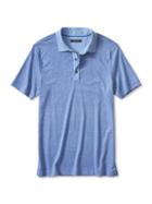 Banana Republic Mens Luxe Touch Textured Polo Size L Tall - Light Blue