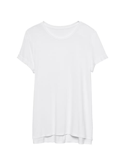 Banana Republic Womens Threadsoft High-low Hem T-shirt White Size Xs