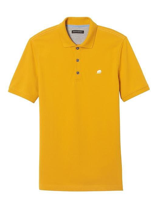 Banana Republic Slim Pique Polo - Yellow Ochre