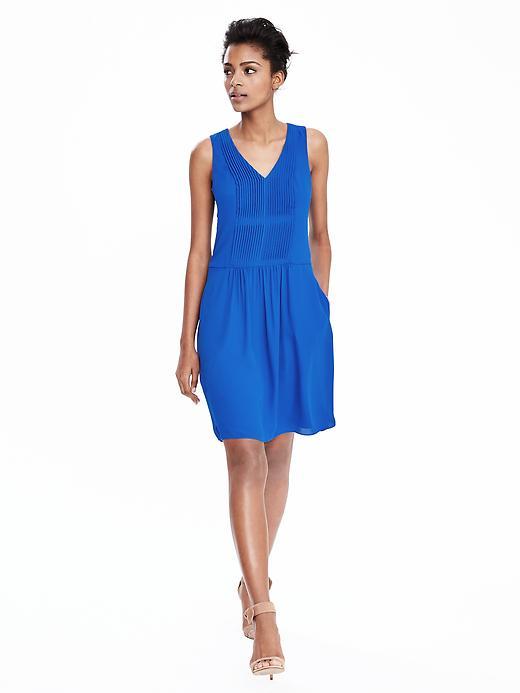 Banana Republic Womens Pleated Pocket Dress Size 0 - Blue Voyage