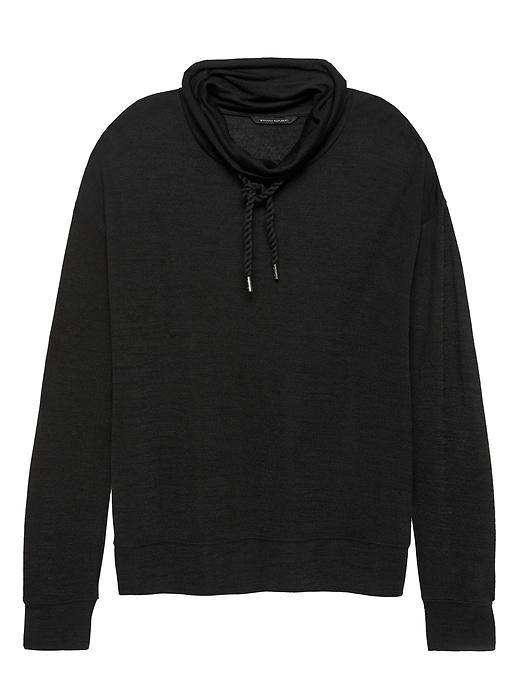 Banana Republic Womens Funnel-neck Sweatshirt Black Size S