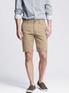 Banana Republic Mens Aiden Slim Cotton Short (10) Khaki Size 42w