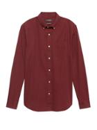 Banana Republic Mens Camden Standard-fit Heathered Oxford Shirt Novel Burgundy Size S