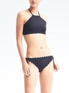 Banana Republic Womens Scallop Navy High Neck Bikini Top - Navy