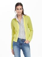 Banana Republic Womens Sheer Vee Cardigan Size L - Yellow