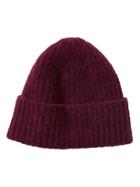 Banana Republic Womens Aire Ribbed-knit Beanie Sour Cherry Red Size One Size