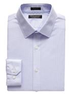 Banana Republic Mens Grant Slim-fit Non-iron Gingham Dress Shirt Lavender Purple Size M