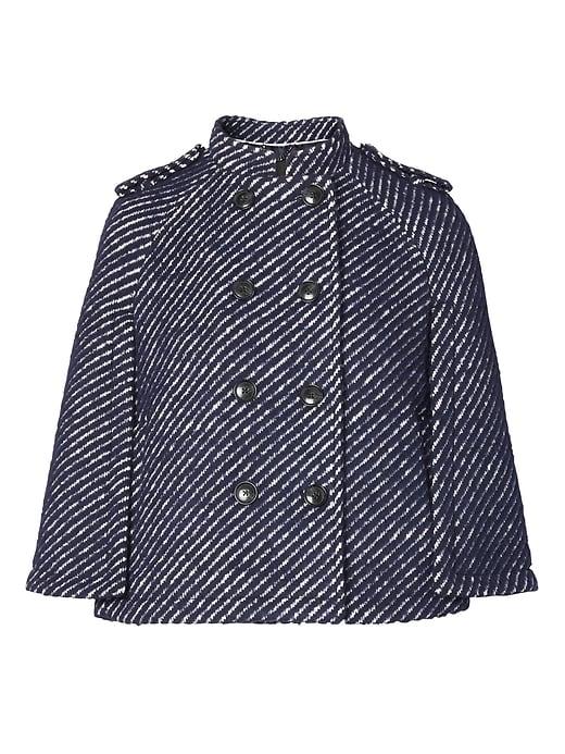 Banana Republic Womens Italian Melton Wool-blend Cape Navy Size M