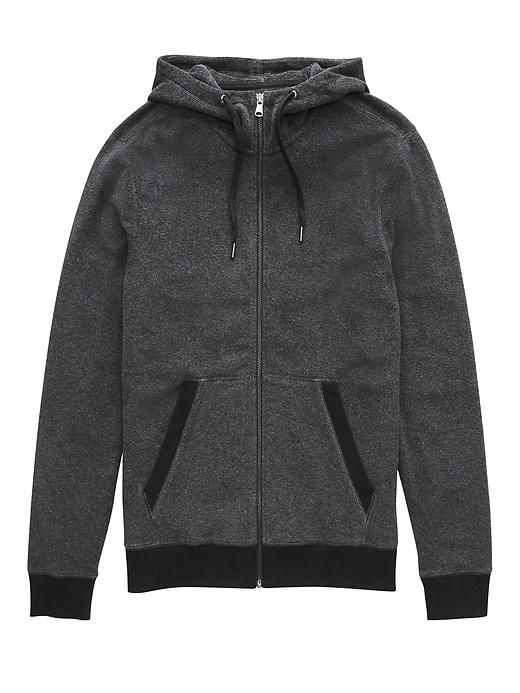Banana Republic Mens Terry Full-zip Hoodie Black Size L