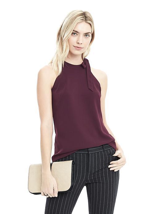 Banana Republic Tie Neck Blouse - Burgundy