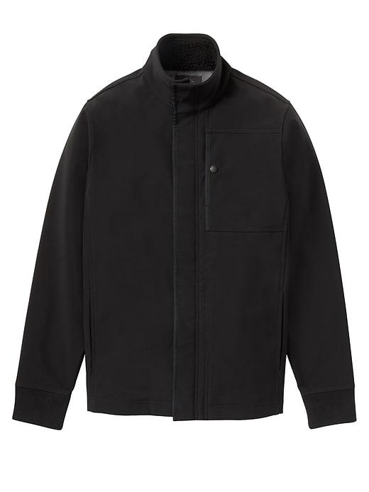 Banana Republic Mens Water-repellent Soft Shell Fleece Jacket Black Size M
