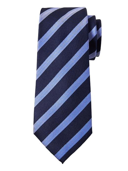Banana Republic Herringbone Stripe Silk Nanotex Tie
