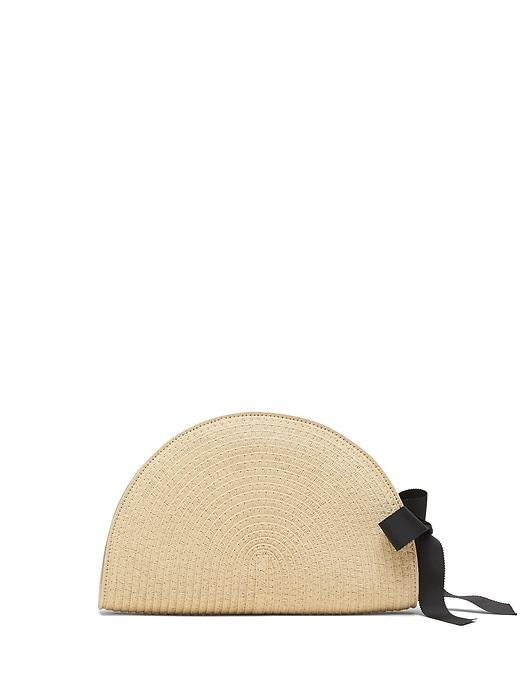 Banana Republic Womens Straw Mini Half-moon Clutch Natural Size One Size