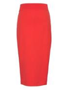 Banana Republic Womens Petite Ponte Midi Pencil Skirt Red Sunset Size L