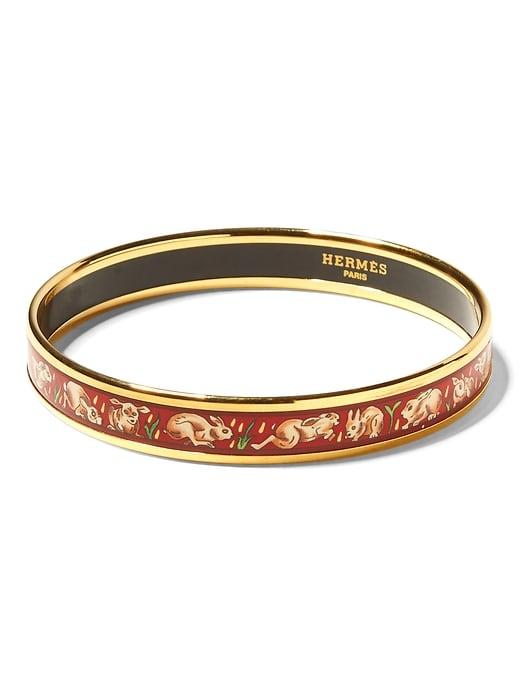 Banana Republic Mens Luxe Finds   Herms Gold Enamel Narrow Bangle Cinnabar Red Size One Size